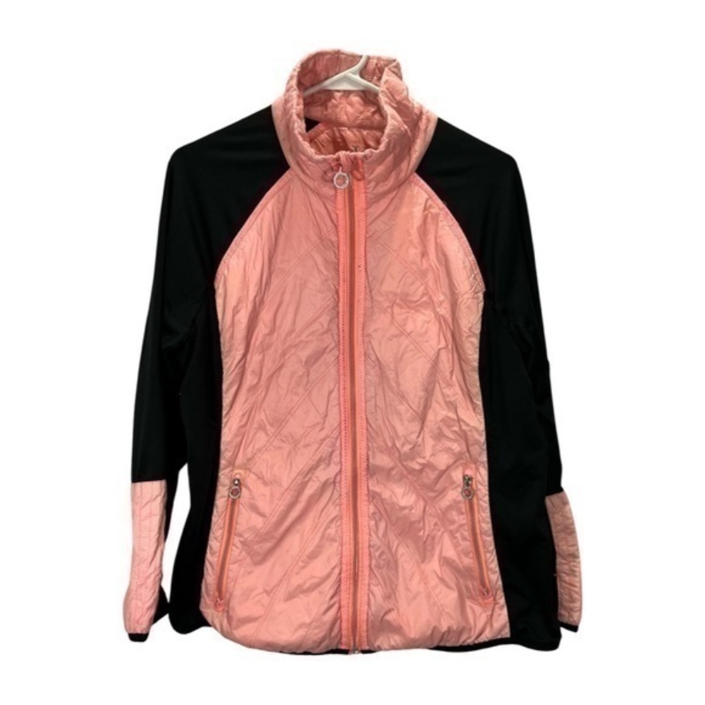 Calvin Klein Performance Women’s Pink Black Slick Full Zip Athletic Jacket